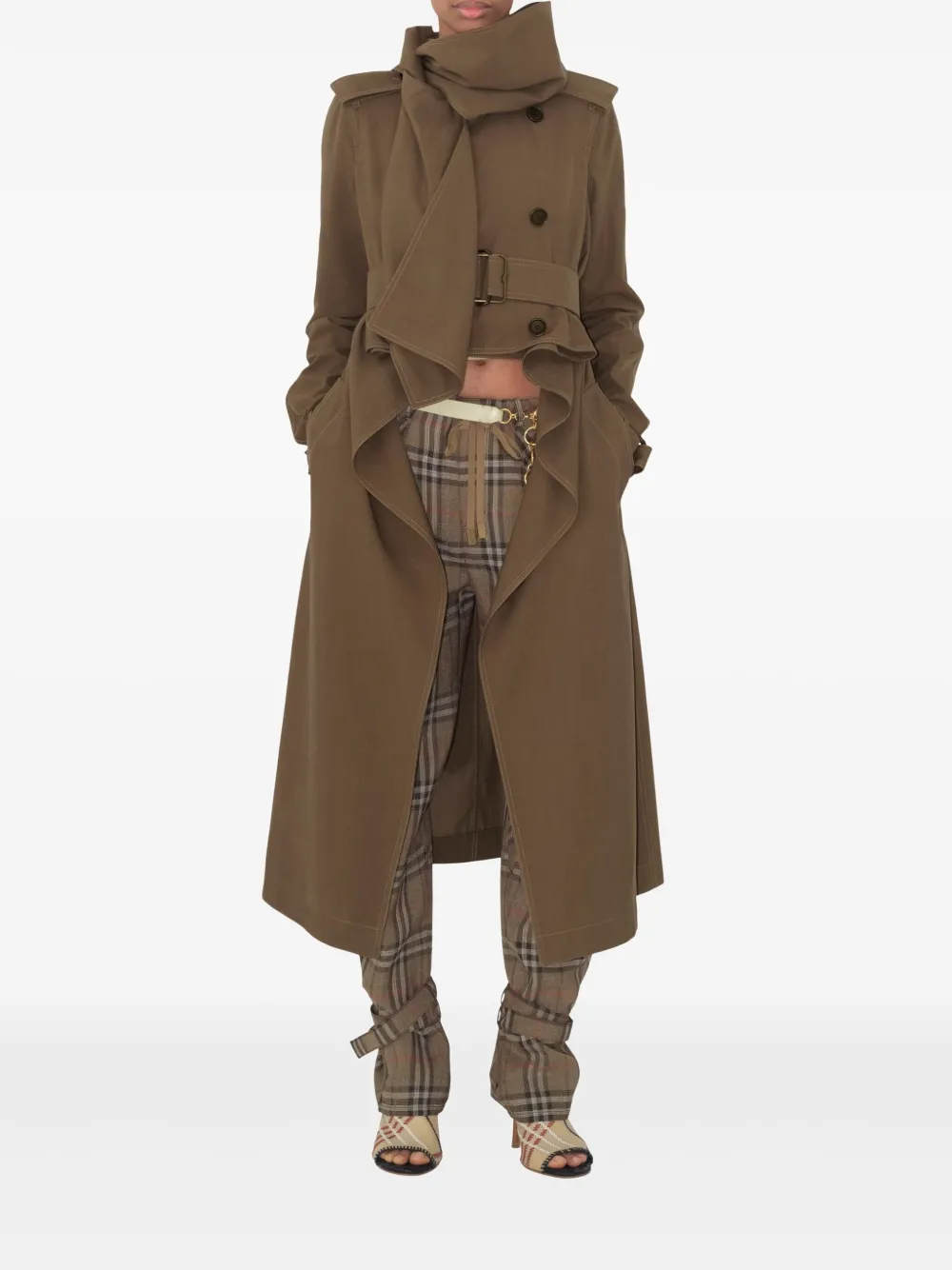Burberry Trench asimmetrico con dettaglio foulard | Cappotti | Image 3