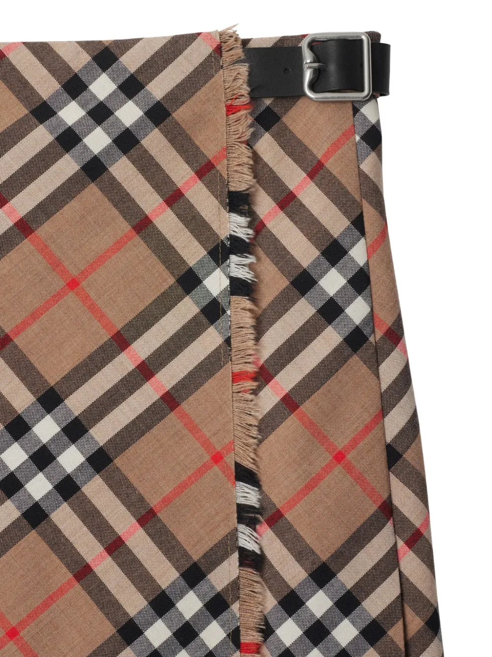 Burberry checkered wool-blend skirt - Bruin