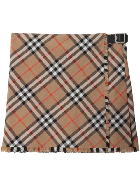 Burberry checkered wool-blend skirt