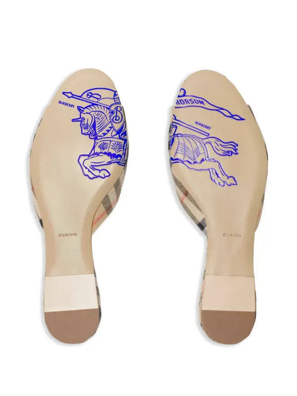Burberry Mews Check Slides | Neutrals | FARFETCH