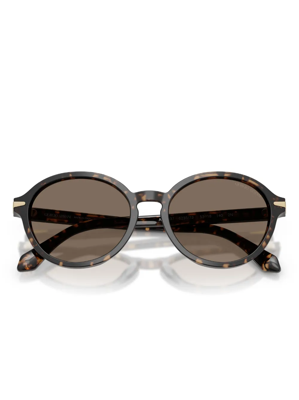 Giorgio Armani Zonnebril met rond montuur Bruin
