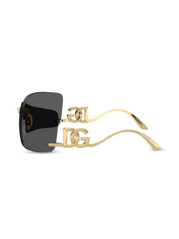 Dolce & Gabbana Eyewear ロゴプレート サングラス | ゴールドトーン
