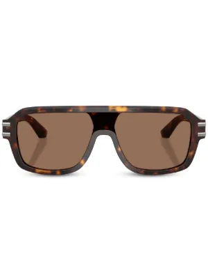 【美品】DOLCE & GABBANA ロゴプレート サングラス ブラウン Dolce & Gabbana Eyewear ロゴプレート サングラス | ブラウン