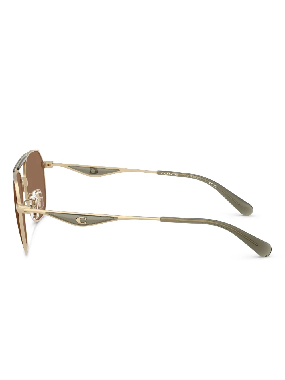 Shop Coach Pilot-frame Sunglasses In Brown