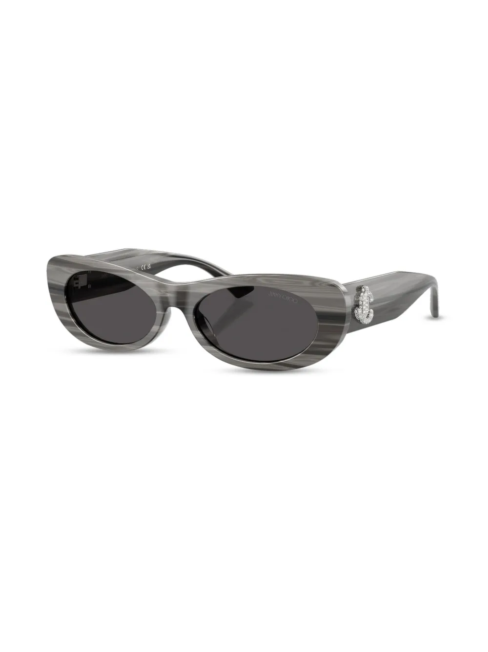 Jimmy Choo Logo-plaque Sunglasses In Black
