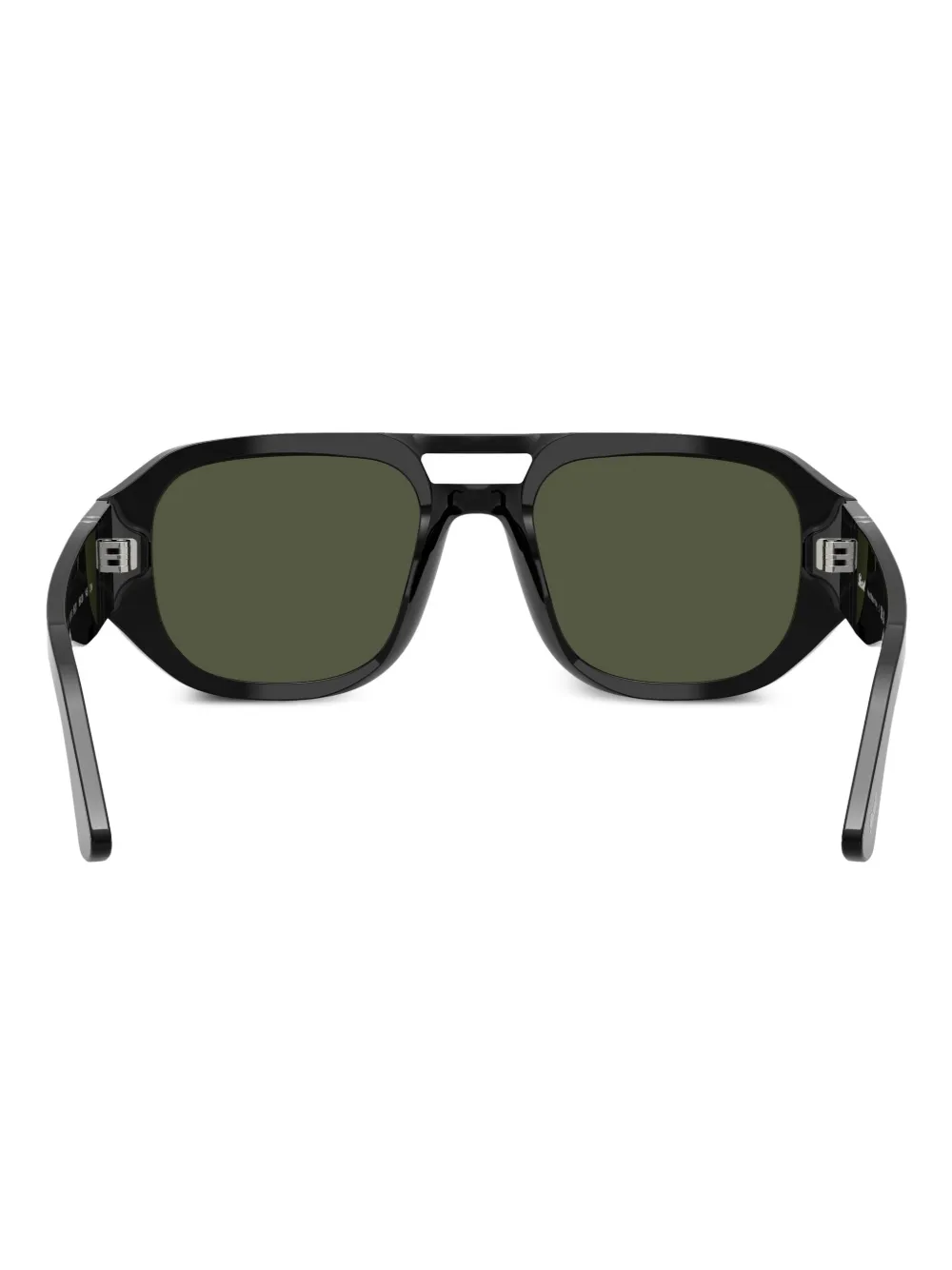 Persol Zonnebril met rechthoekig montuur Zwart