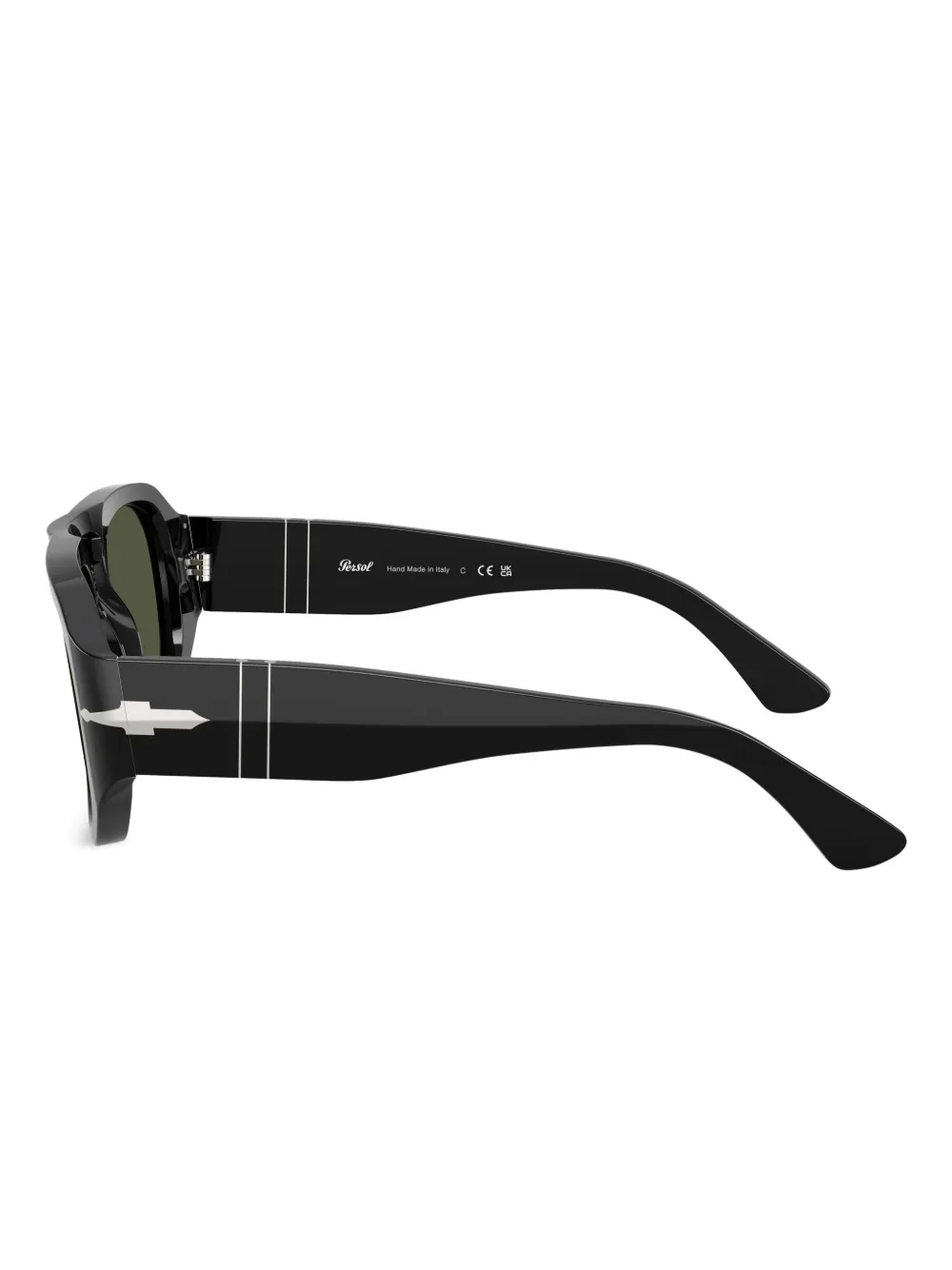 Persol Zonnebril met rechthoekig montuur Zwart
