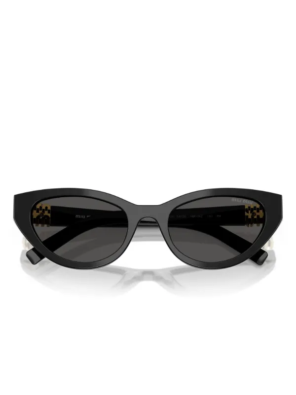 美品☆miu miu ブラック サングラス Miu Miu Eyewear ロゴ サングラス | ブラック | FARFETCH JP