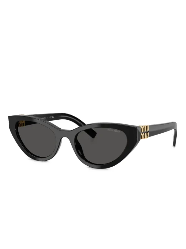 美品☆miu miu ブラック サングラス Miu Miu Eyewear ロゴ サングラス | ブラック | FARFETCH JP