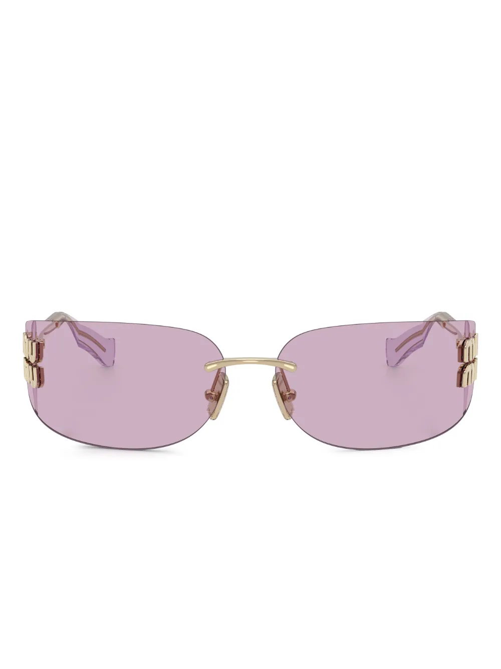 Miu Eyewear Zonnebril met logo PALE GOLD
