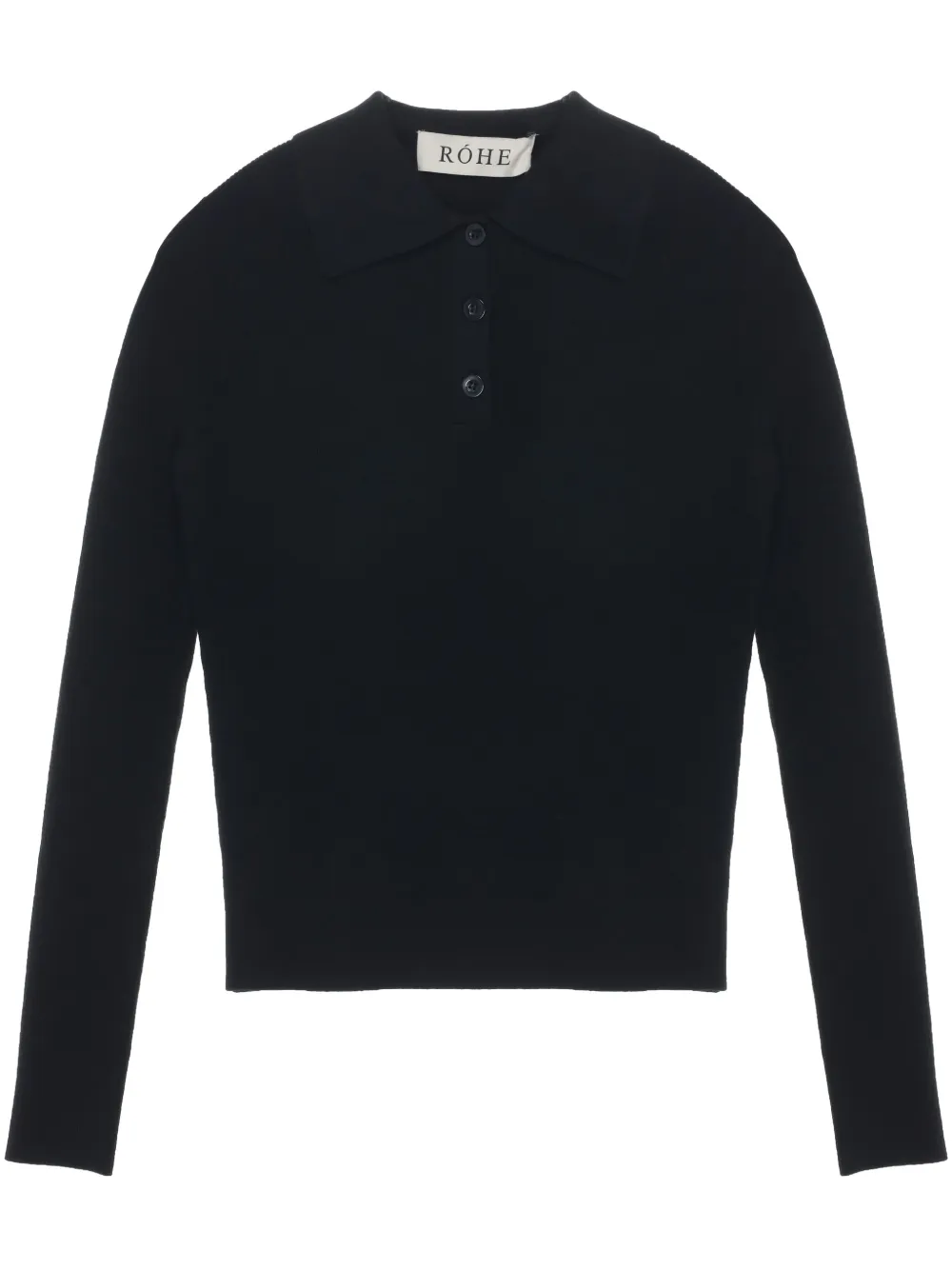 Róhe Polo a maniche lunghe - Nero