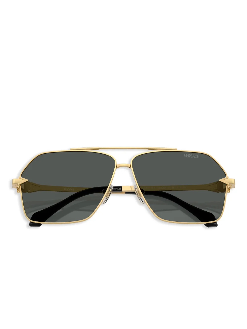 Versace Rectangular Frame Sunglasses In Gold