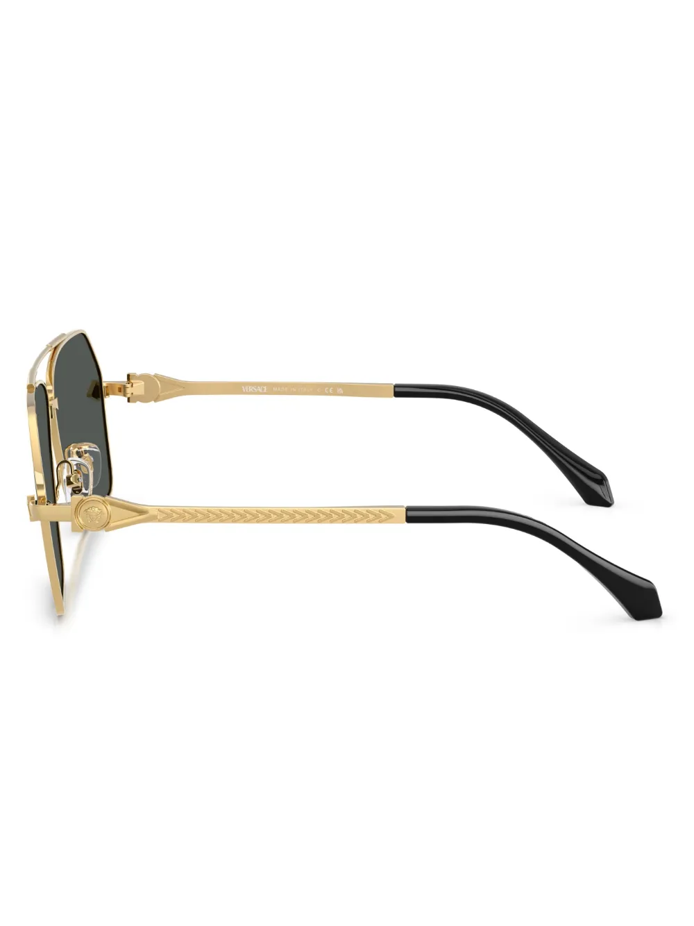 Versace Rectangular Frame Sunglasses In Gold