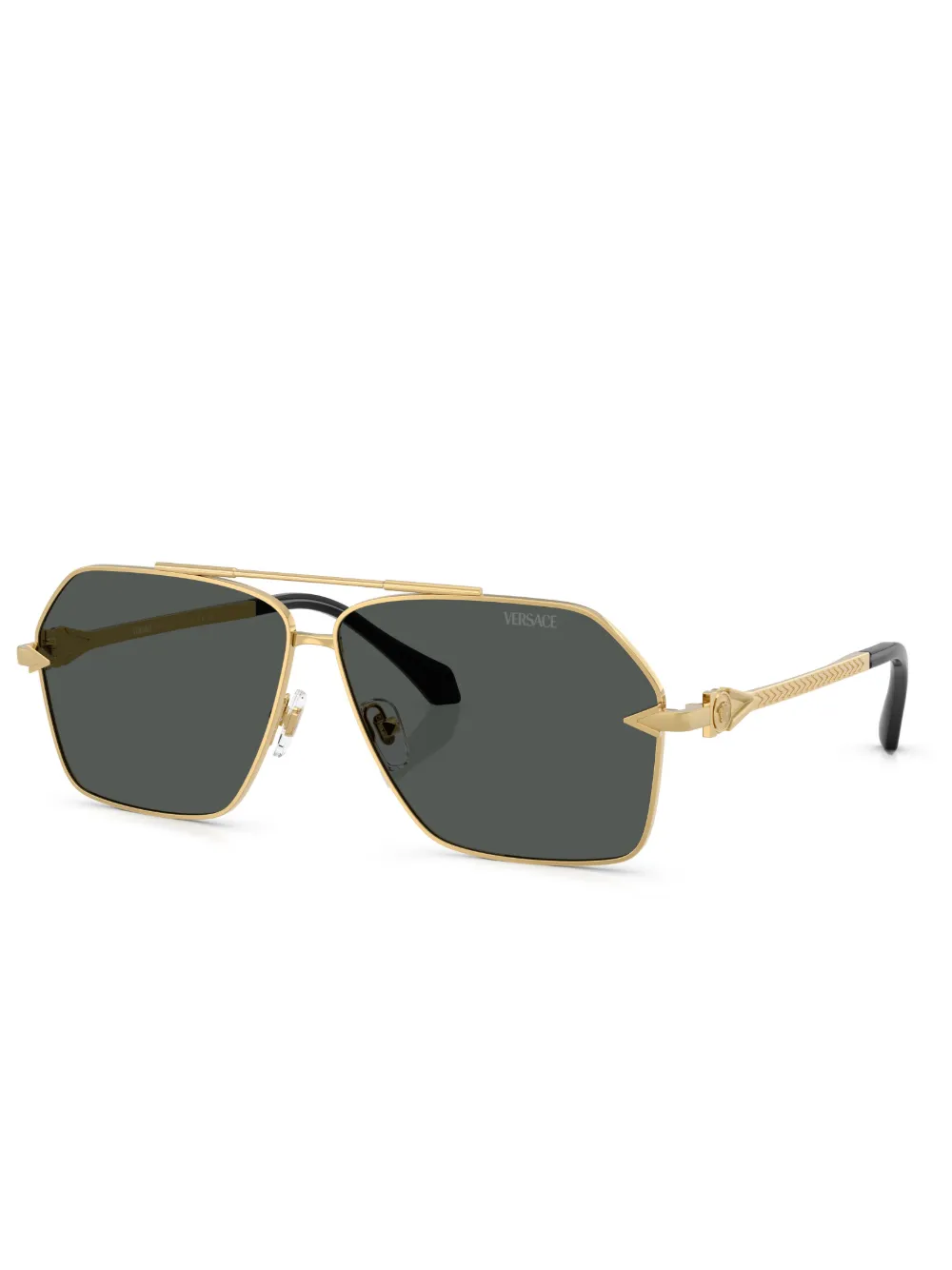 Versace Rectangular Frame Sunglasses In Gold