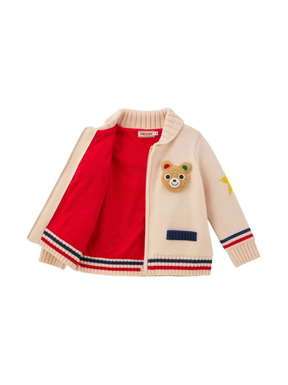Miki House Gebreid vest Beige