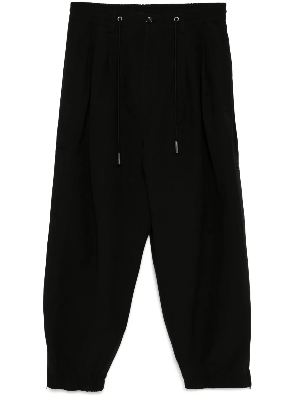 drawstring drop-crotch trousers