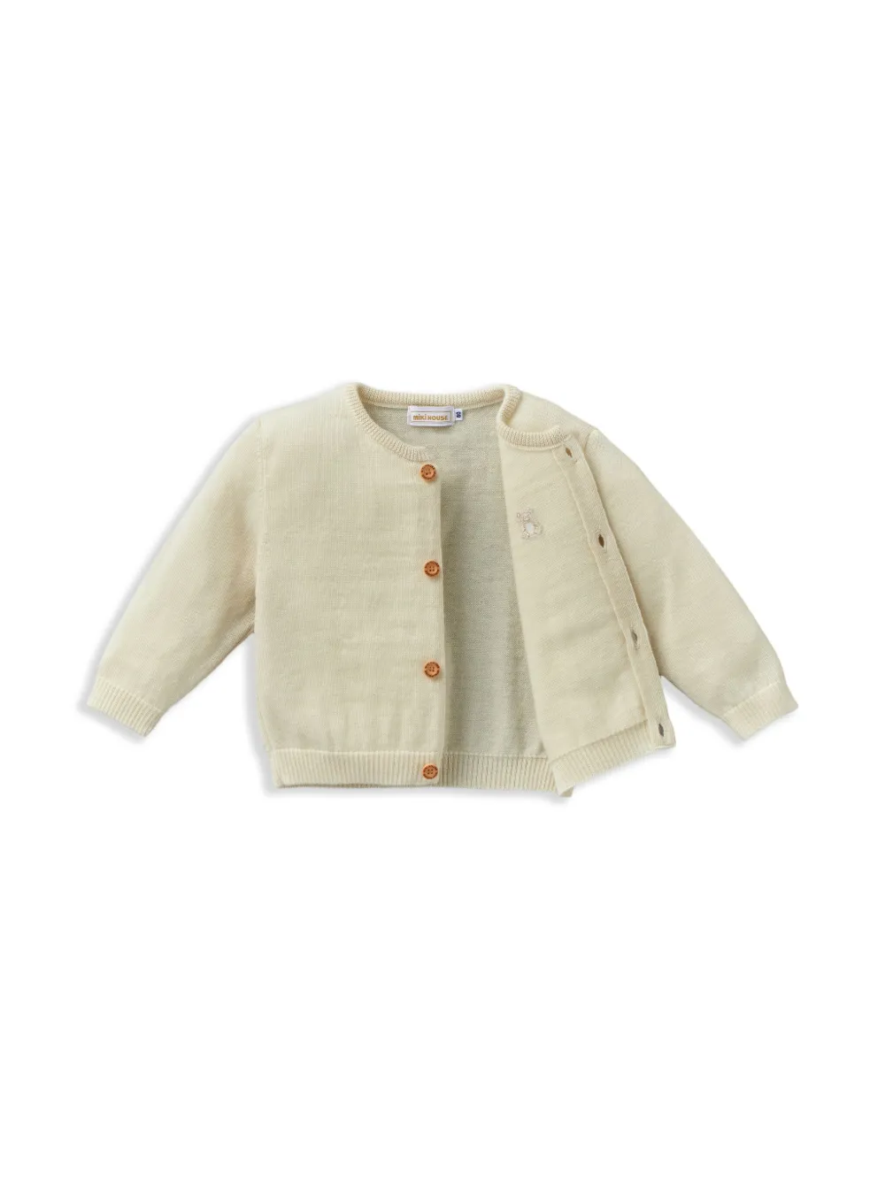 Miki House Gebreid vest Beige
