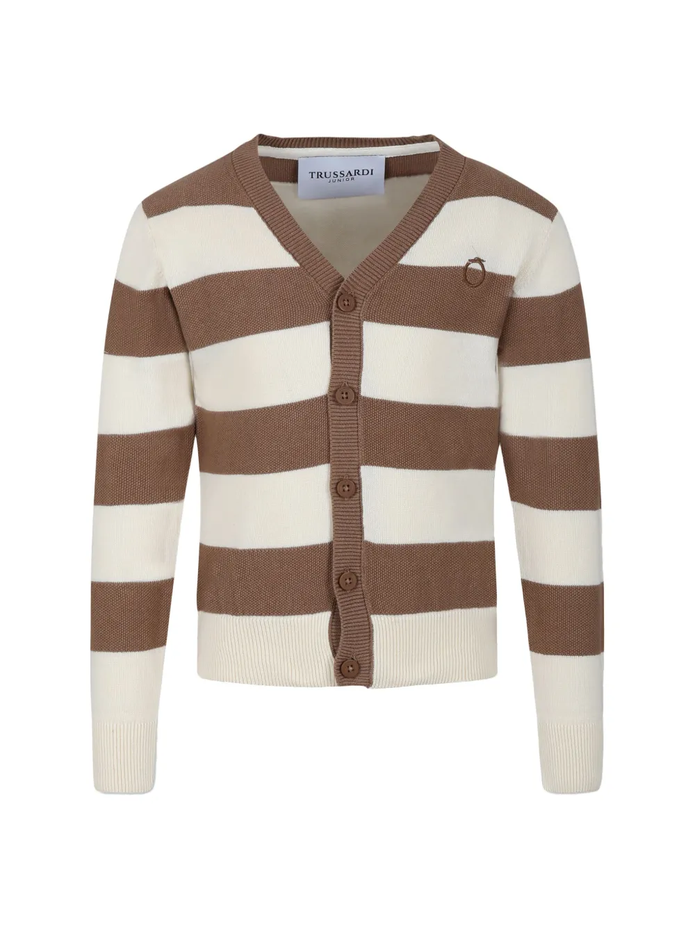 Trussardi Junior Cotton Cardigan In Nude