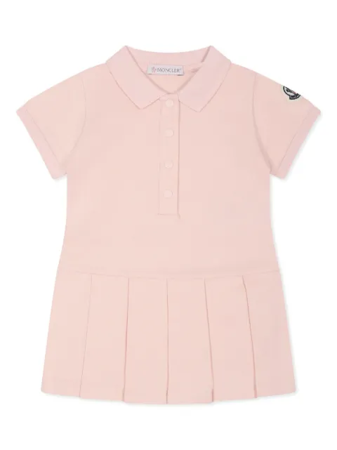 Moncler Enfant vestido tejido de canalé con pliegues en la falda