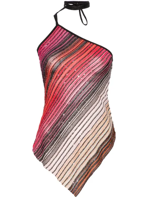 Missoni striped one-shoulder top