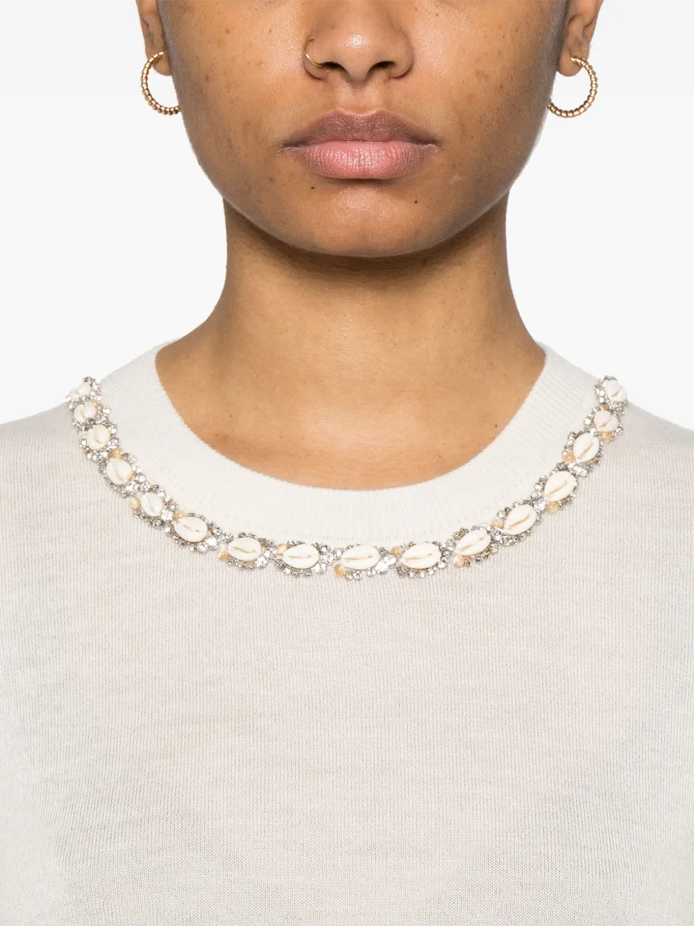 Zimmermann Illuminate Embellished Sweater In Neutrals
