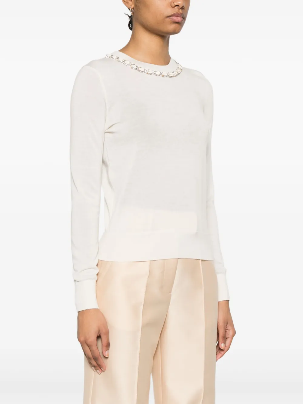 Zimmermann Illuminate Embellished Sweater In Neutrals