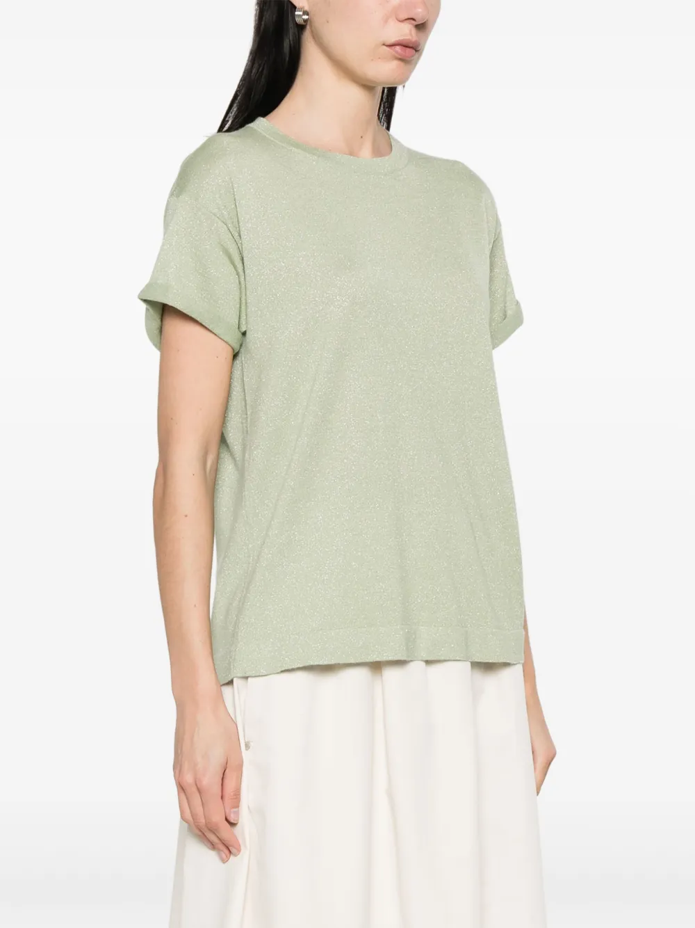 Brunello Cucinelli Lurex T-shirt Groen