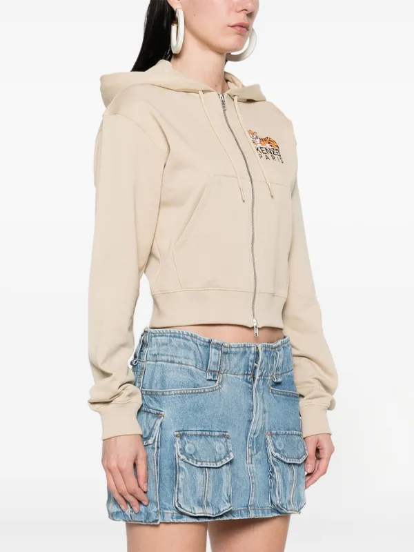 chieko-t.2525-happy　0728 Kenzo Happy Tiger Cropped Hoodie | Brown | FARFETCH CA
