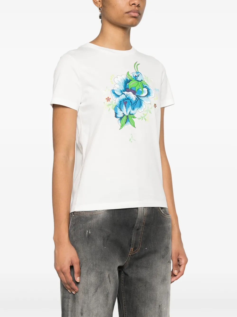 Kenzo Peonies T-shirt Wit