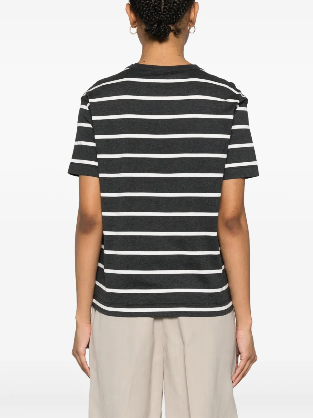 Brunello Cucinelli Gestreept T-shirt Grijs