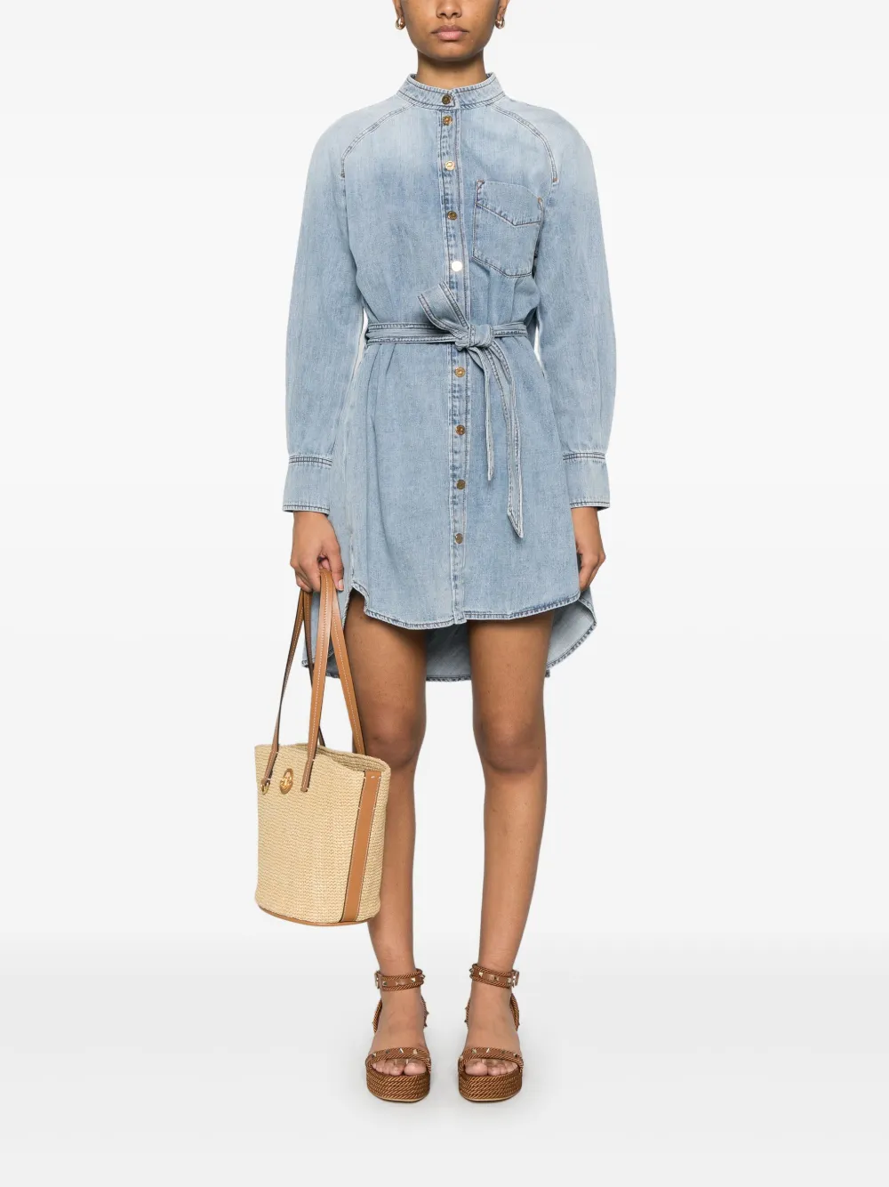 ZIMMERMANN Scoop mini-jurk - Blauw