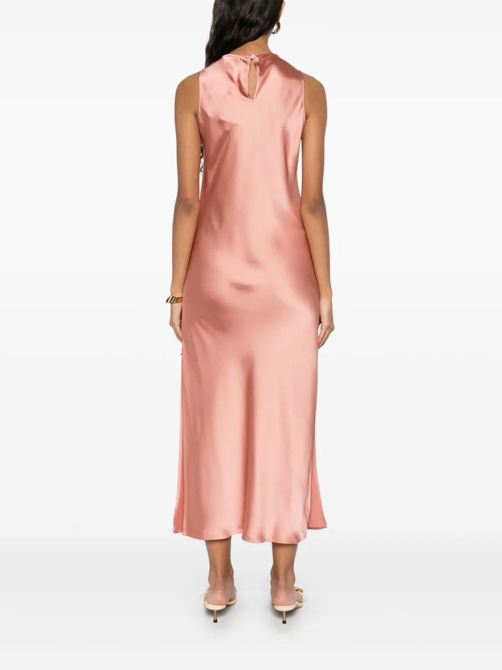 Herno Satijnen midi-jurk Roze