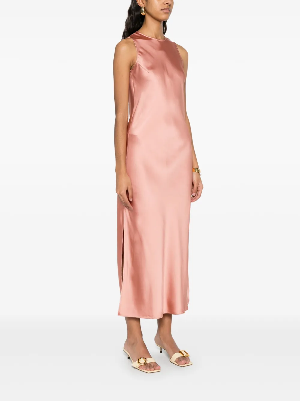 Herno Satijnen midi-jurk Roze