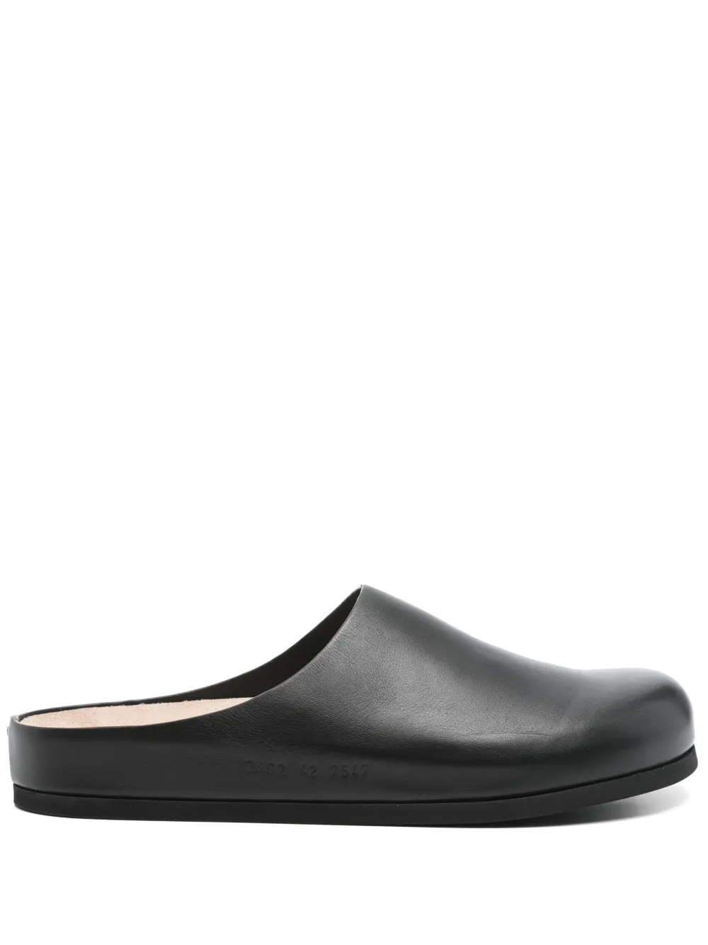 Common Projects Leren slippers Zwart