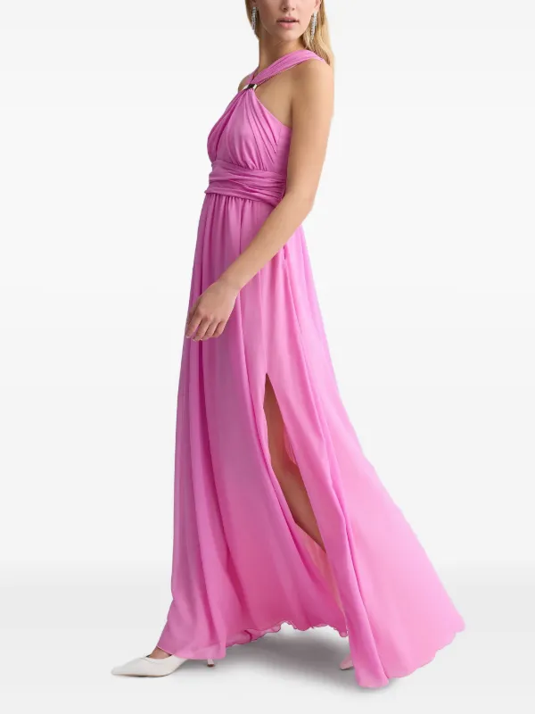 strapless open back dress Zapakasa Women Pink Bridesmaid Dress with Slit V-Neck Backless A Line Wedding Party Dress, Dusty Blue / US4 main image 0