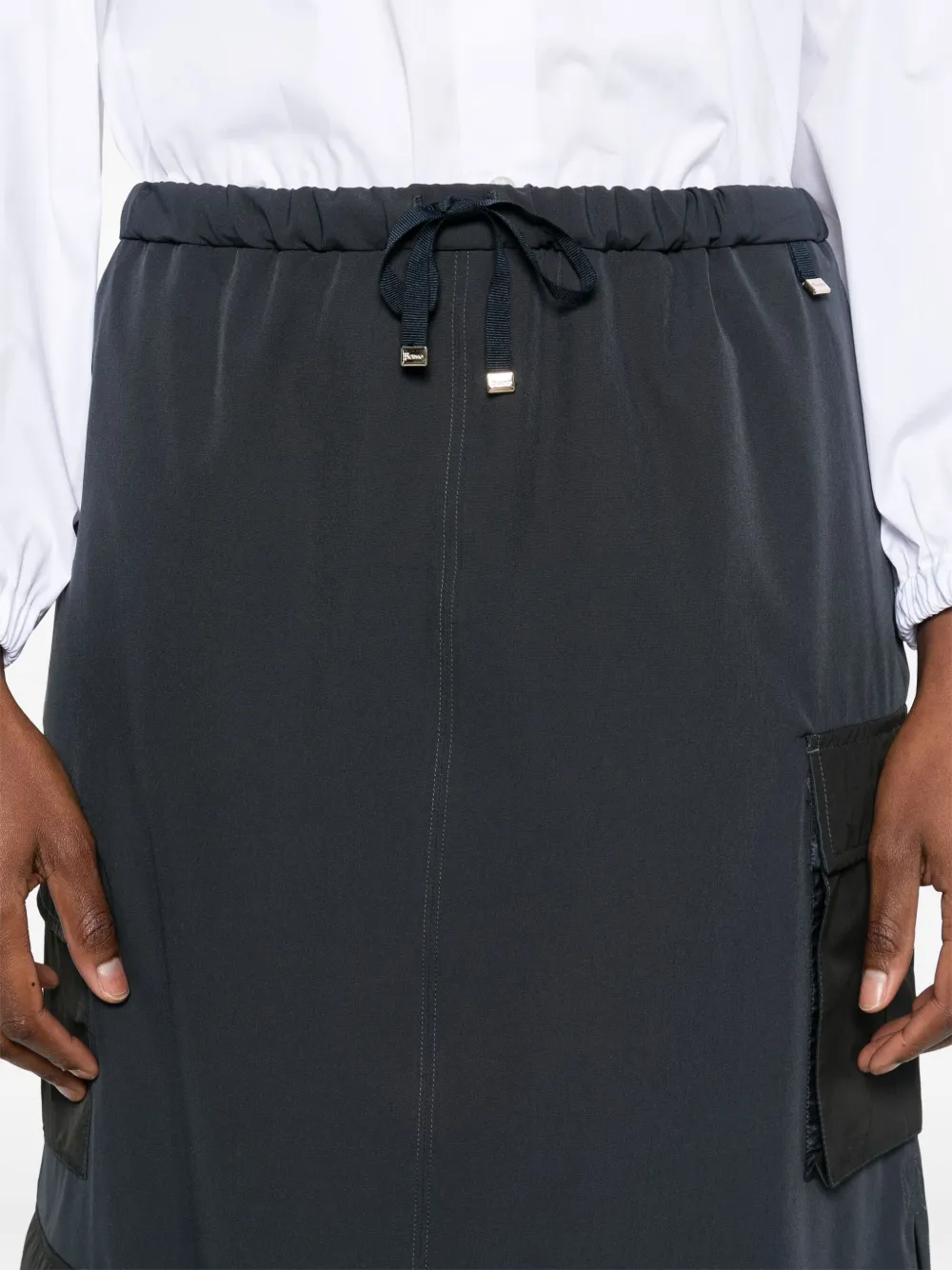 Herno Midi-rok met trekkoord Blauw