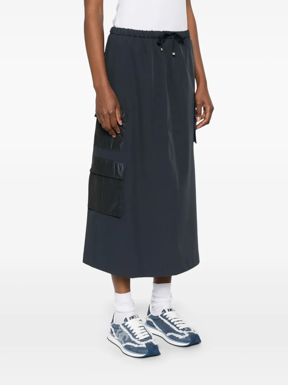 Herno Midi-rok met trekkoord Blauw