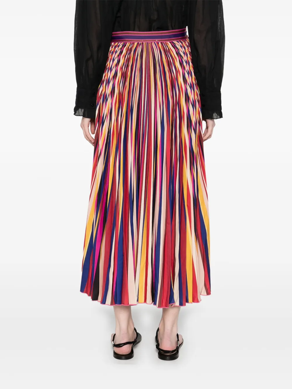 Shop Farm Rio Striped Maxi Skirt In 粉色