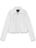Patrizia Pepe logo-patch faux-leather jacket - Grey