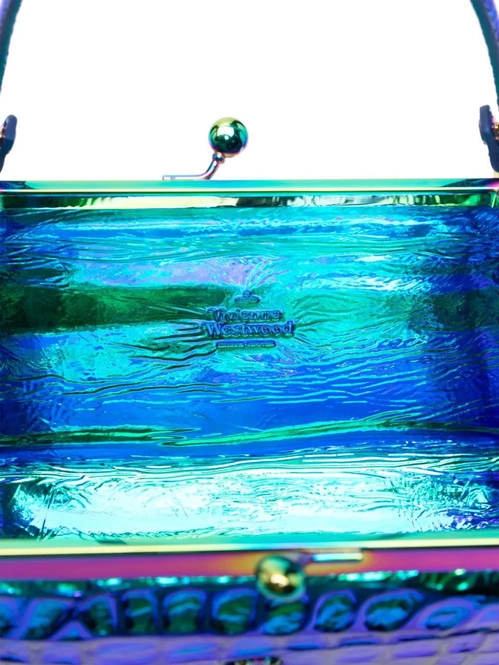 ★Vivienne Westwood★ Stone XL Frame Pulse Tote Bag Blue Ora Vivienne westwood big tote - Gem