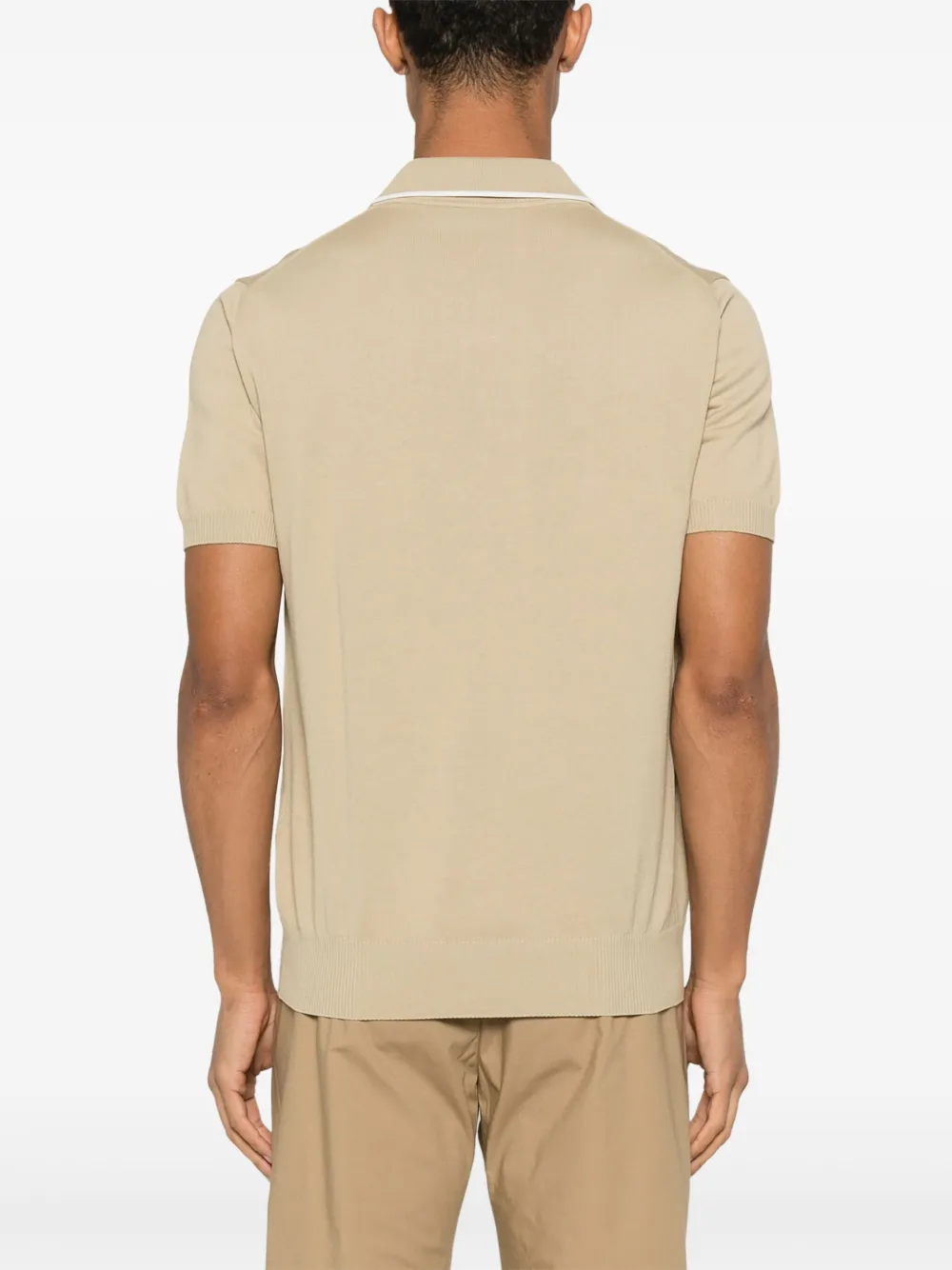 Canali Fijngebreid T-shirt Beige