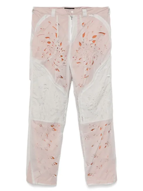 JUNTAE KIM pantalones con pétalos a láser