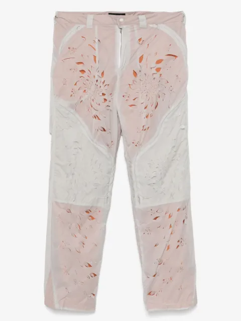 JUNTAE KIM pantalones con pétalos a láser