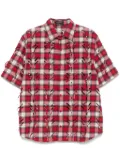 JUNTAE KIM laser-slashed shirt - Red