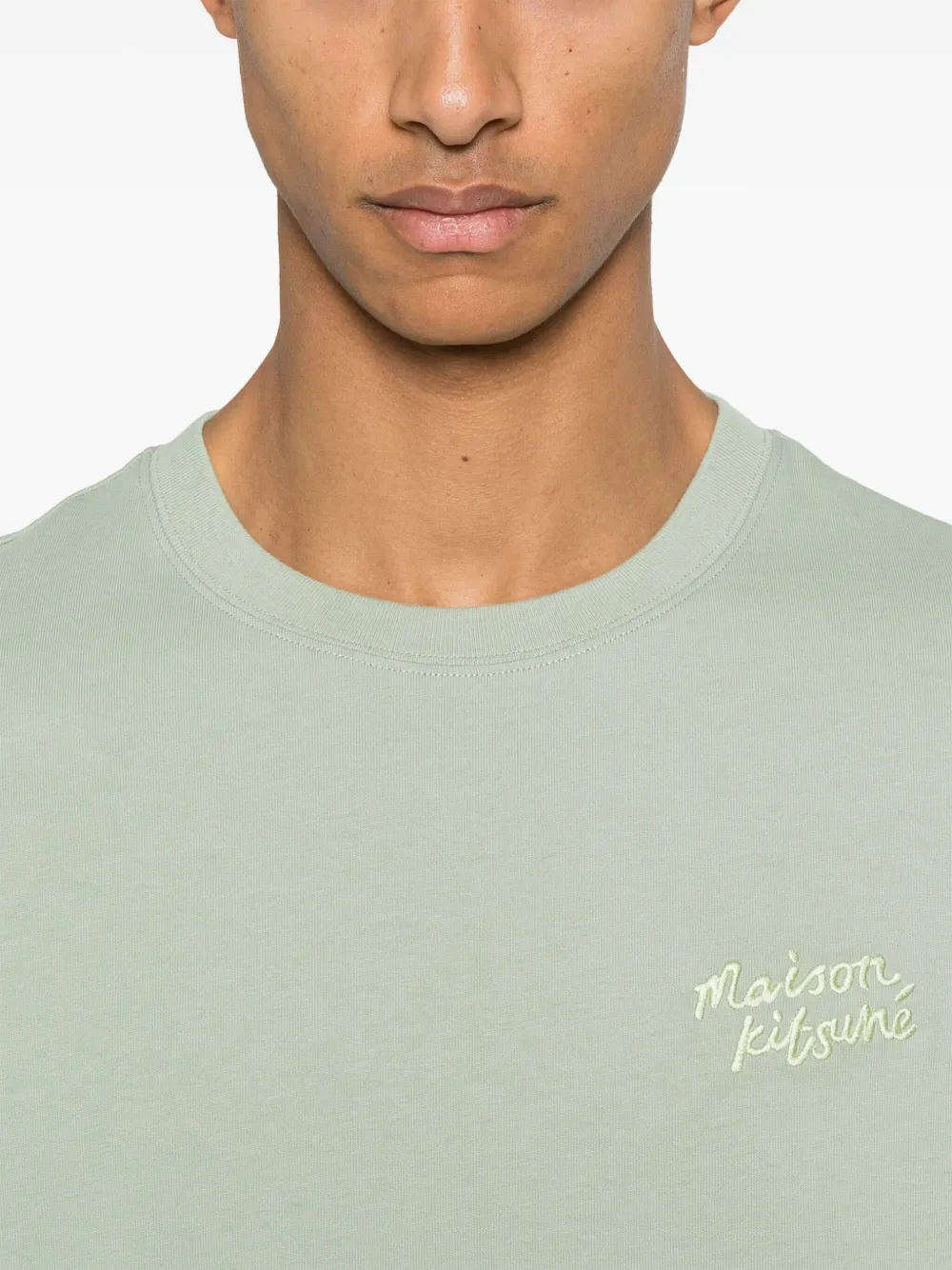 Maison Kitsuné T-shirt met geborduurd logo Groen