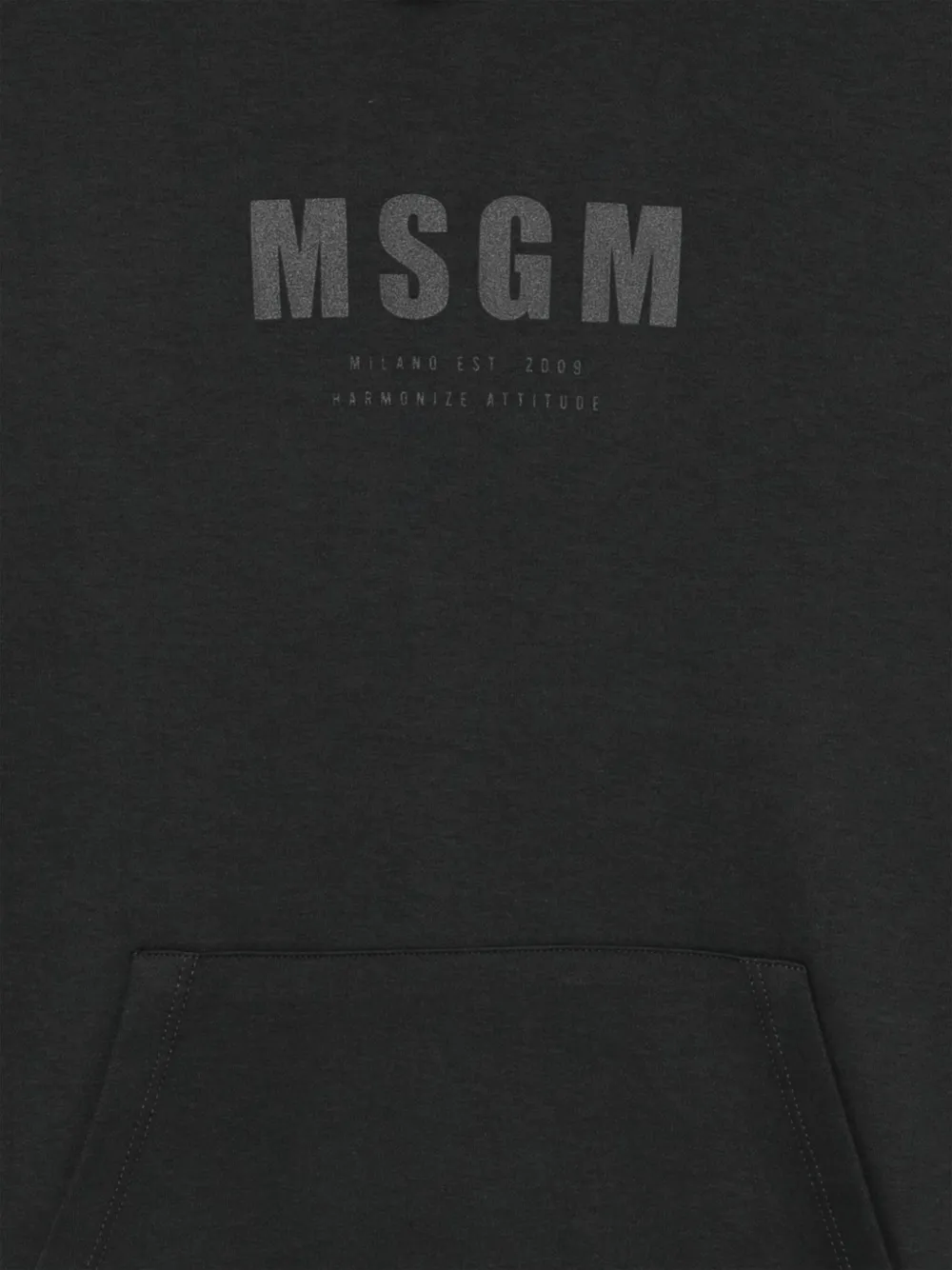 MSGM Kids Hoodie met logoprint Zwart