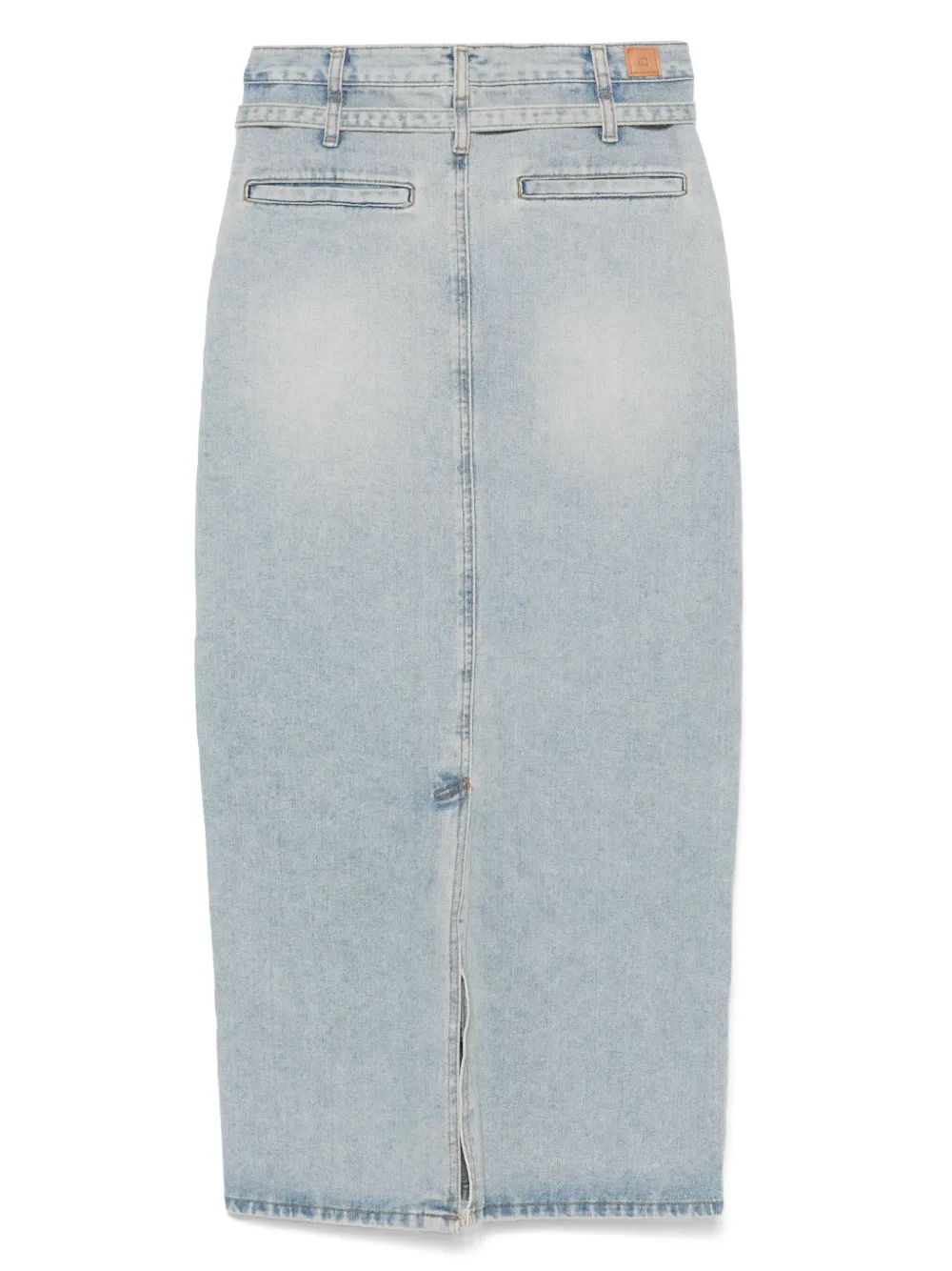 Low Classic Denim maxi-rok met ceintuur - Blauw