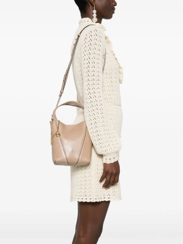 【Chloe】SMALL BUCKET SPIN◆CH25US745P12 Chloe Spin Mini Bucket Tote Bag in Denim and Leather