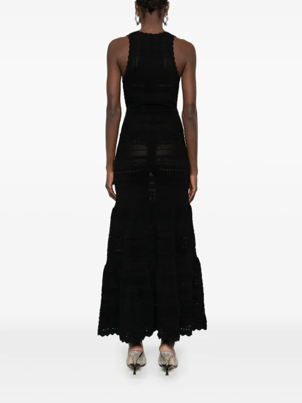 ゆずELISABETTA FRANCHI イタリア　ベア　ドレス　ブラック Elisabetta Franchi jewel-detail Openwork Maxi Dress | Black