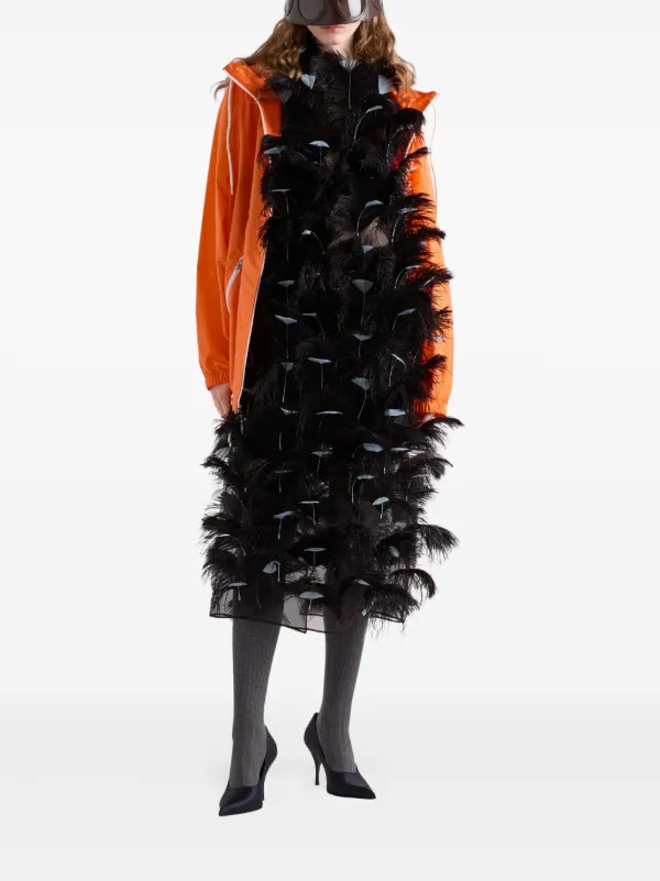 【関税&送料込】Prada Embellished Organza Dress PRADA | Floral Embroidered Sheer Organza Dress | Women